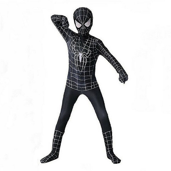 Ikärajaton Halloween-asu Aikuiset Lapset Musta Spider-Man-asu Juhla-asu pojille_m 120CM