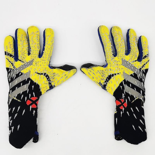 Fotballkeeperhansker Premium Quality Keeperhansker Fingerskydd W Black Yellow 9