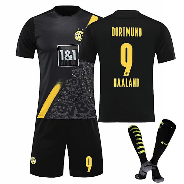 Tickos Kids Football Kits Fotbollströja T-shirt T-shirt kostym 21/22 - Haaland Dortmund C / Haaland Dortmund Away 18 (100-110cm)