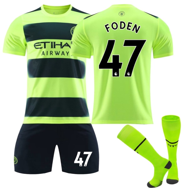 22/23 Manchester City Away Børne Fodboldtrøje Træningssæt Z FODEN 47 XS