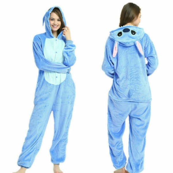 Animal Pyjamas Kigurumi Nightwear Costumes Adult Jumpsuit Outfit yz #2 Blue Stitch kids L(8-9Y)