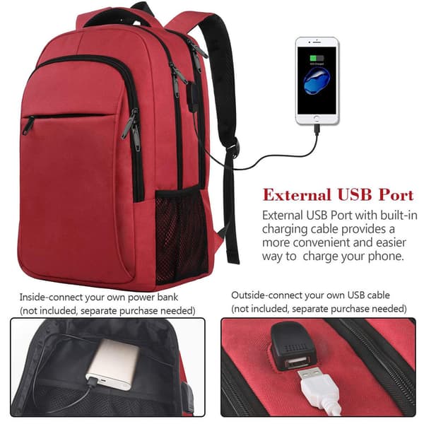 Överdimensionerad ryggsäck med laptopfack passar 18" noteb Y red
