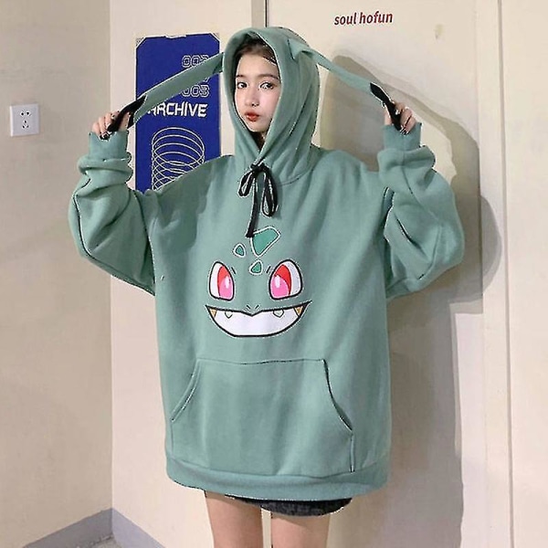 Elf Pikachu Sweatshirt Hoodie Takki Löysä H green xxl