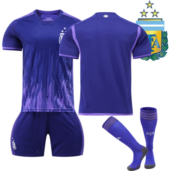 Jersey Argentina Champions Three Stars Away tröja H Unnumbered Kids 28(150-160CM)