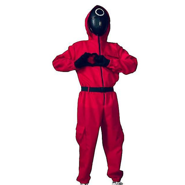 Vuxen Halloween Squid Game Jumpsuit Kostym Set-1 W round L175-185cm