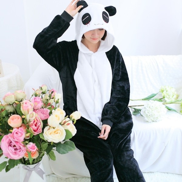 Fancy Cosplay-kostyme Onesie Pyjamas Natttøy for voksne Panda M