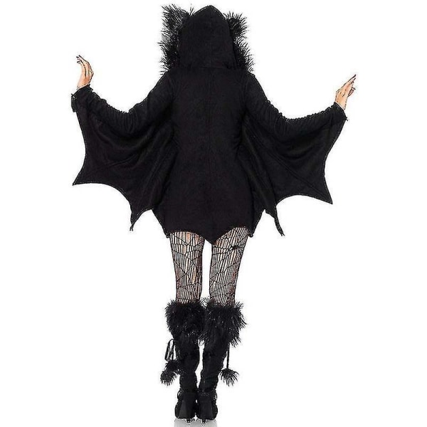 Kvinde Vampyr Flagermus Kostume Voksen Cosplay Jumpsuit Halloween Fancy Dress Outfit Maskerade Fest Dyr Cosplay Kostume Black M