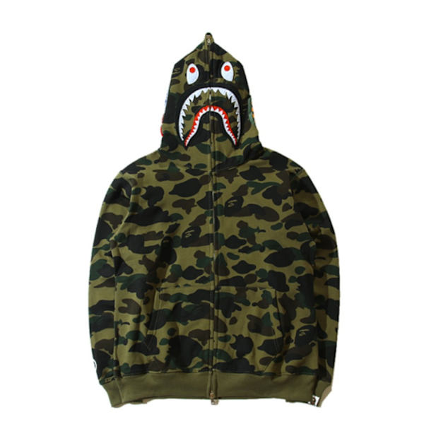 Print med camouflage-tryk til mænd og kvinder, jakke - H Green L
