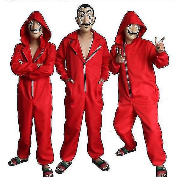 Halloween Cosplay a Casa De Papel kostym med mask W L