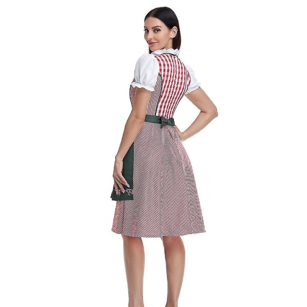 Kvinners Oktoberfest ølserveringsjentekostyme, bayersk tradisjonell Dirndl-kjole W Dark Green XL