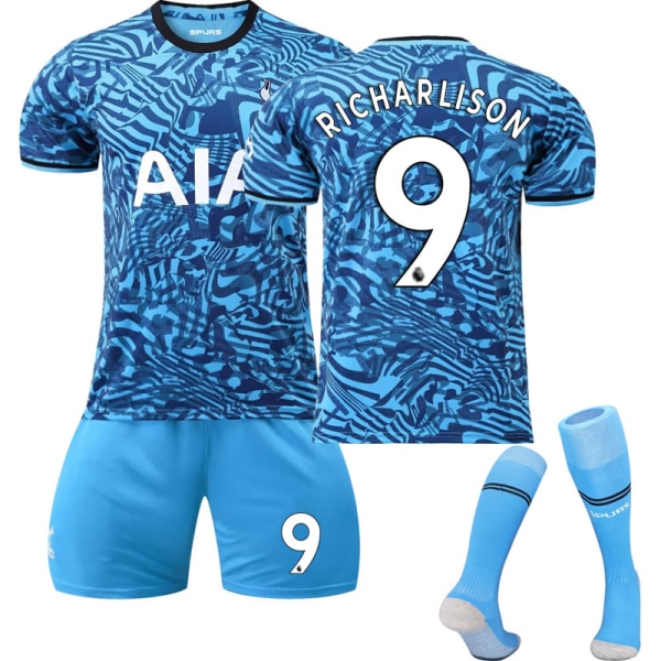 23 Nya Tottenham bortaställ Kits T-shirt för barnfotbollsträning W RICHARLISON 9 Kids 28(150-160CM)