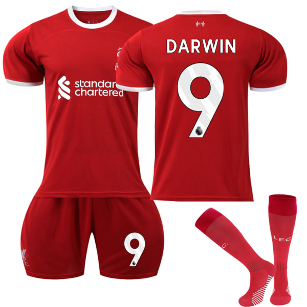 2023-2024 Liverpool hjemmebarnedraktsett nr. 9 Darwin Núñez T 22