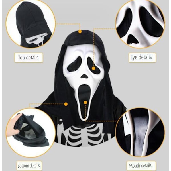 Halloween Scream Maske Skræmmende Skull Maske Cosplay Style2