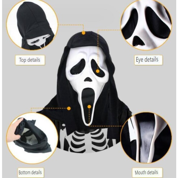 Halloween Scream Maske Skræmmende Skull Maske Cosplay Style4