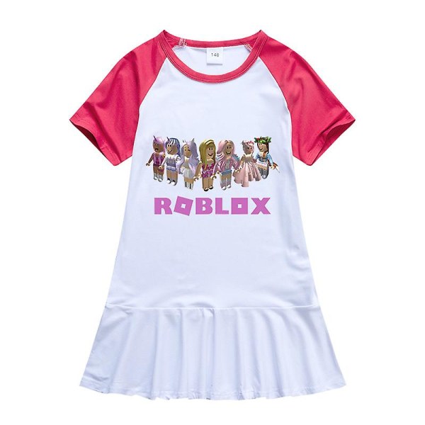 Roblox Barn Sommarklänningar För flickor Kjol Baby Flickor Kortärmad Fest Prinsessklänning Födelsedagsfest Present Barnkläder W 100 Black