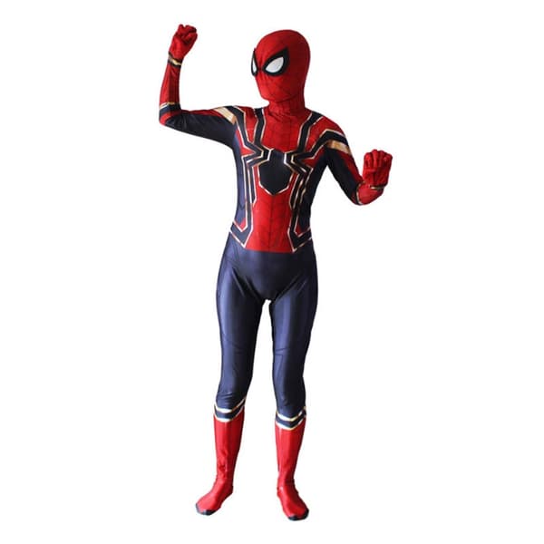 Barn Drenge SpiderMan Iron Spider Superhelt Cosplay Kostume 110 H 150