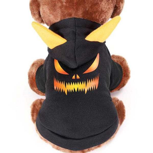 Halloween-lemmikkieläinten vaatteet Koiranpentu Kissa Fancy-asu Kurpitsa Yellow L