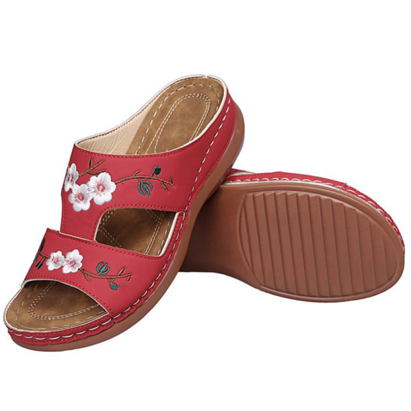 Dam Sandaler Mjuk Botten Kilar Skor Dam Sommar Sandaler Med . Red 37