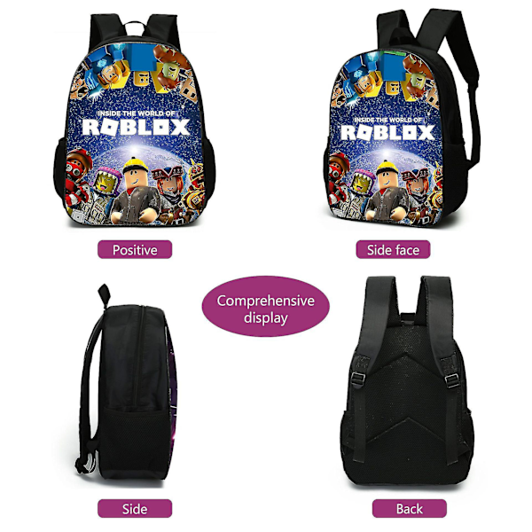 3 delar Roblox ryggsäck skolväska resväskor H