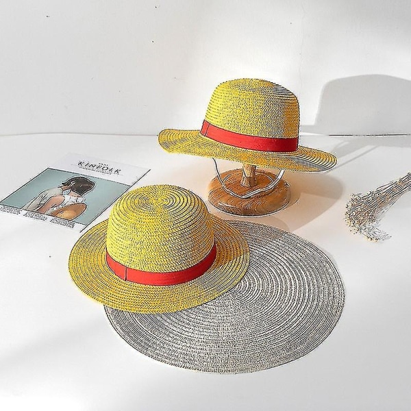 Luffy stråhat One Piece Cosplay Cap Anime Sol Strand Hatte