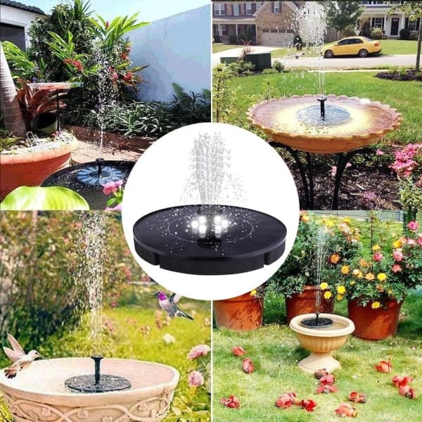 Solar Fountain Pump Upgrade 2,4W LED-ljus Solar Powered SQBB