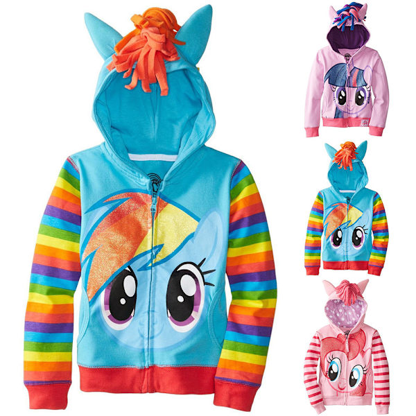 Enhörningstryckt tröja för barn Cartoon Printed Coat Pullover H Light blue 110cm