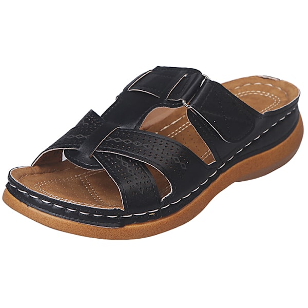 Ortopediske sandaler for kvinner Behagelige sklisikre flate sko . Brown 36