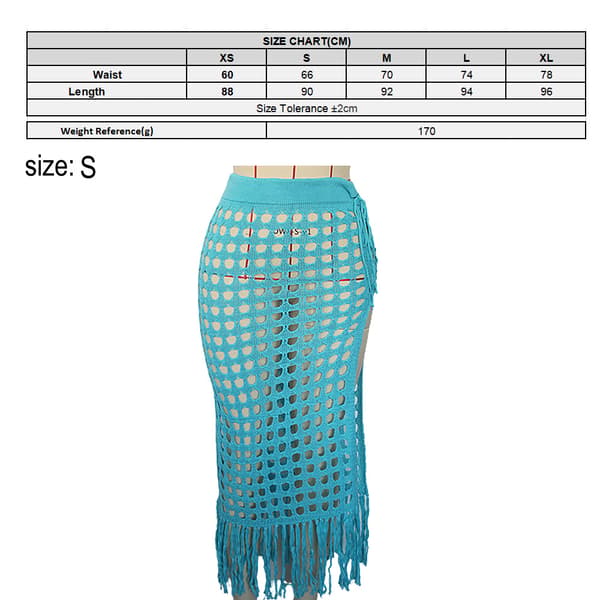 Dam Exiga Mesh Tossle Kjolar Trend Sommar Badkläder -Grön S