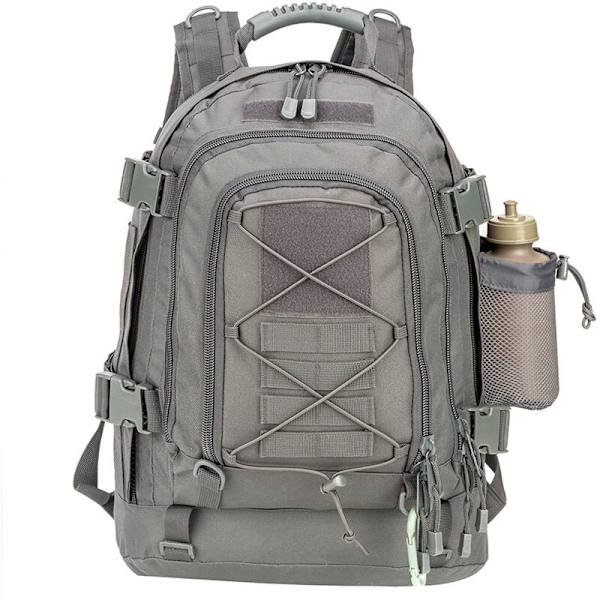 60L Suuri sotilastaktinen reppu Army Molle Assault Reppu Miehet Reput Matkustaminen Leirintä Metsästys Vaellus Laajennettava reppu Y GREY