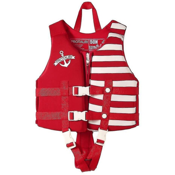 Toddler , flytväst för småbarn, barnväst flytande baddräkt badkläder med justerbar säkerhetsrem för unisex barn, ränder Ränder Röda W