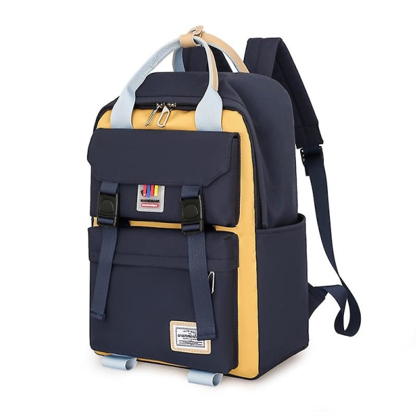 Kvinner og menn Vanntette ryggsekk Søt Oxford-stoff Store skolebøker 14 tommers bærbar PC-veske Designer Lett reisesekk Black 14 inches