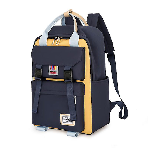 Kvinnor &amp; Vattentät ryggsäck för män Söt Oxford-tyg Stora skolböcker 14 tums bärbar datorväska Designer Lätt resesäck Black 14 inches