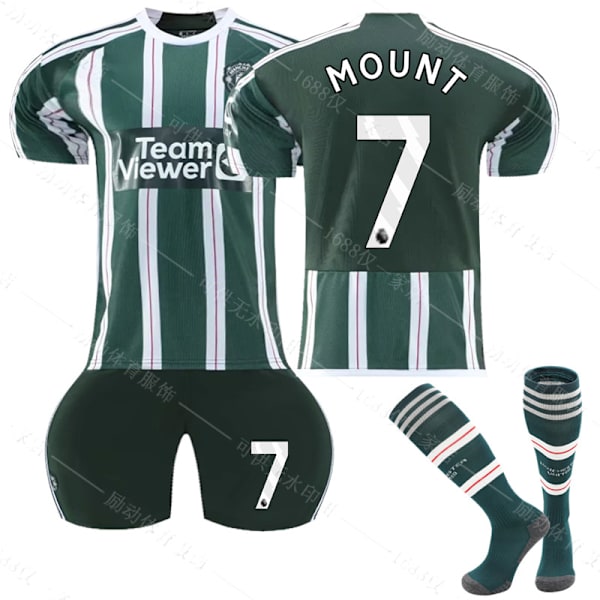 2023-2024 Manchester United Borte Børnefodboldsæt nr 7 MOUNT 10-11 Years