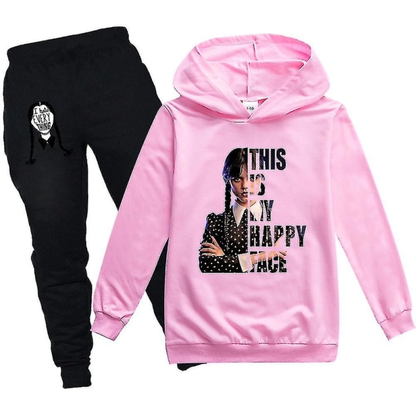 Wednesday Family Hettegenser Barn Unisex Pack Addams Sweatshirt Clothing V1 k pink 150cm