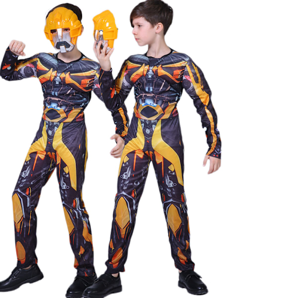 Halloween-lihaspuku Cosplay Lasten Hulk-asu Kostyymi Kostyymi (Lihas Bumblebee + Naamio) S