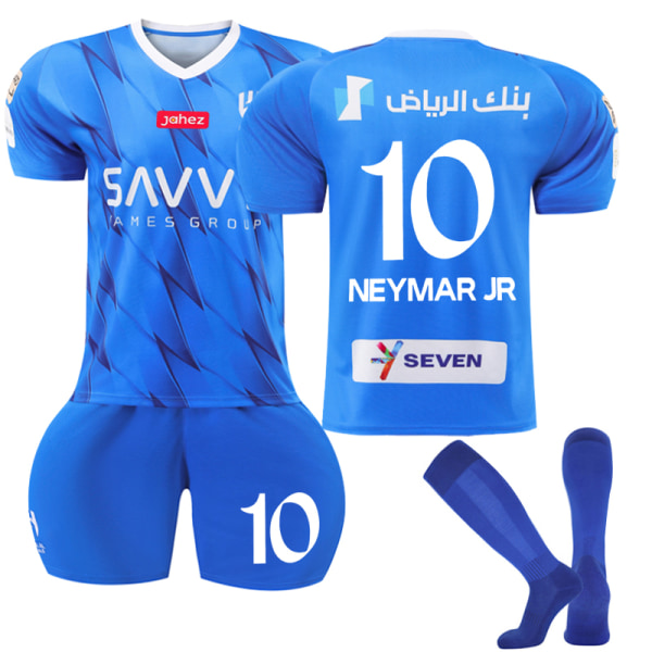 2023/24 Al Hilal SFC hjemmebanetrøje Neymar JR. #10 Blå fodboldtrøje kit 22(120-130CM)