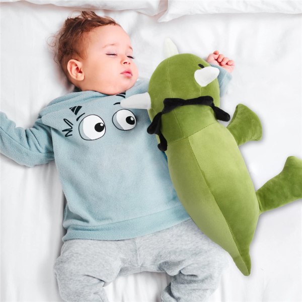 Dinosaur plys bamse vægtet plys legetøj kastepude xZ green 45cm