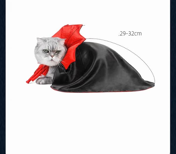 Sød Cosplay Cape Vampyr Katte- og Hunde-Cape til Halloween black+red One size
