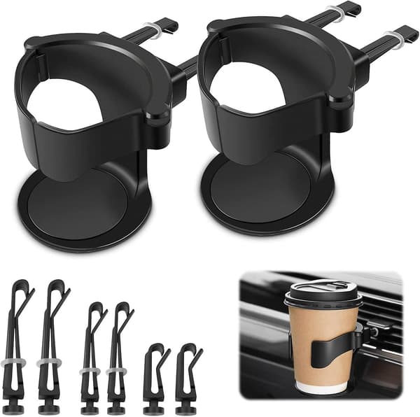 2 stk. Bilkopholder Luftventil Vandflaskeholder Universal Drik Kaffeholder