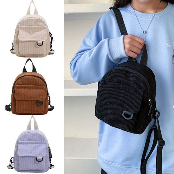 Mode Kvinnor Mini Ryggsäck Enfärgad Y brown