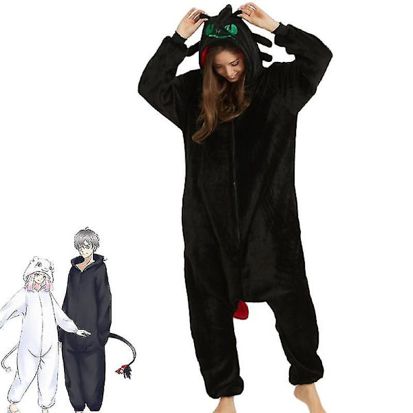 Kuinka kouluttaa lohikäärmeesi Anime-pyjama Koralli sametti Yksi kappale pariskunnille Kotiasu Performance-asu W white L