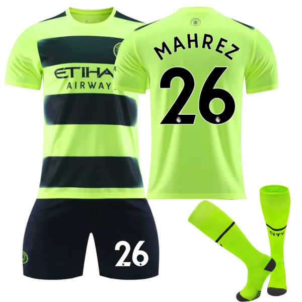 22/23 Manchester City Away Børne Fodboldtrøje Træningssæt MAHREZ 26 XL