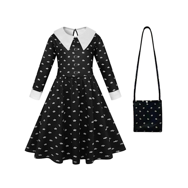 Wednesday Addams -mekko lapsille Cosplay-asu asusteilla W