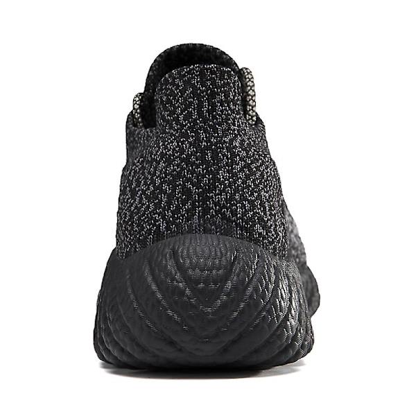 Sneakers til mænd i flugvævet - Åndbare løbesko Mode sportssko 3A830 - Black 44