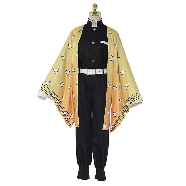 Kids Demon Slayer Animation Cosplay Kostym Outfit Set W Agatsuma Zenitsu 7-8 Years