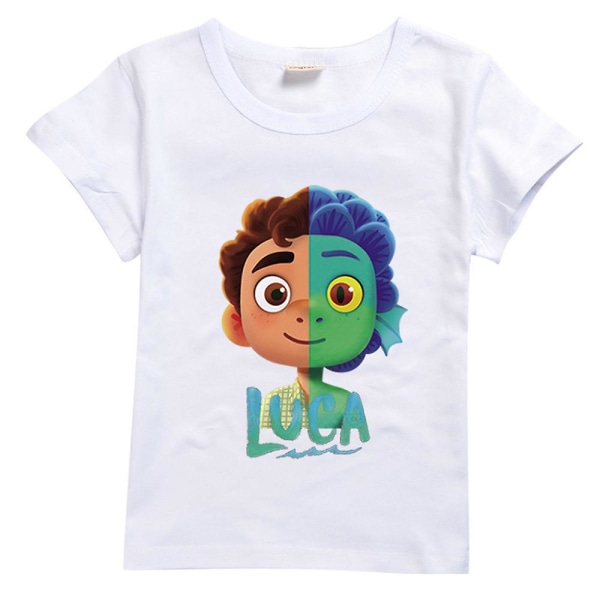 Barn Pojkar Flickor Cartoon Luca kortärmad T-shirt Casual Tee Toppar W White 150cm