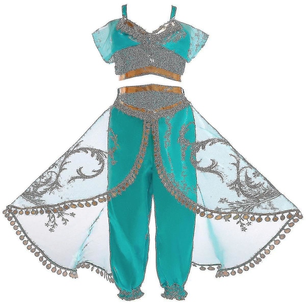 Jenter Aladdin Princess Jasmine Fancy Dress Costume (barn)-1 150CM