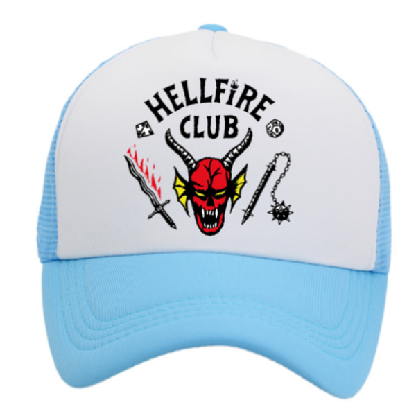 Stranger Things Säsong 4 Cosplay Hellfire Club Hat Cap W blue