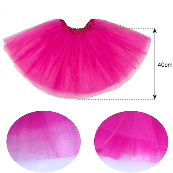 6 stk. Damer 80'er Rosa Neon Cosplay Kostume Halloween Maskerade