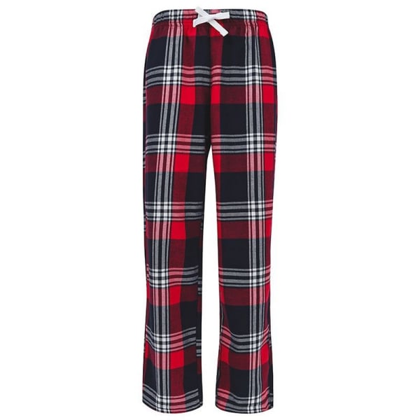 SF Minni Barn/Barn Tartan Loungebyxor 5-6 år Röd/Navy Red/Navy Check 5-6 Years